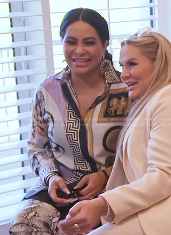 Jen’s printed shirtdress on The Real Housewives of Salt Lake City