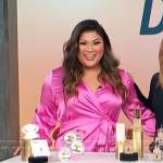Jenn’s pink asymmetric wrap dress on Access Hollywood