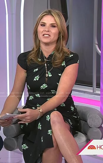 Jenna’s black floral cap sleeve dress on Today