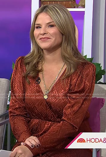 Jenna’s brown surplice maxi dress on Today