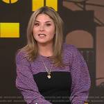 Jenna’s purple and black mixed media dress on Today