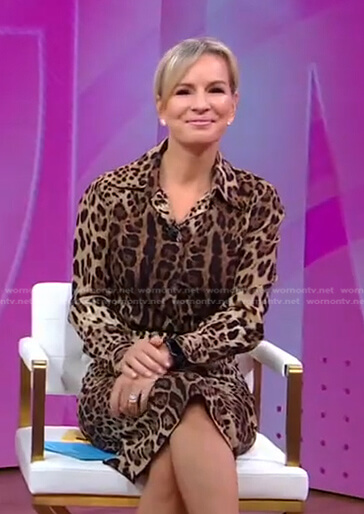 Jennifer’s leopard blouse and skirt on Good Morning America
