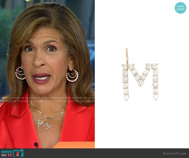 Jennifer Miller M Letter Charm worn by Hoda Kotb on Today