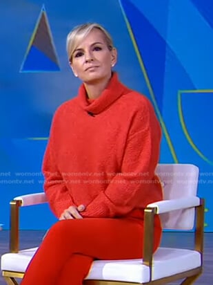 Jennifer’s red turtleneck sweater on Good Morning America