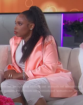 Jennifer’s satin shawl collar blazer on The Jennifer Hudson Show
