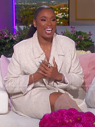 Jennifer’s white speckled blazer on The Jennifer Hudson Show