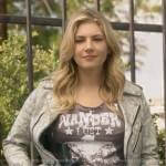 Jenny’s white marbled leather jacket and Wanderlust t-shirt on Big Sky