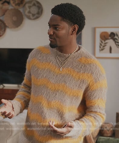 Jessie’s stripe cashmere sweater on All American Homecoming