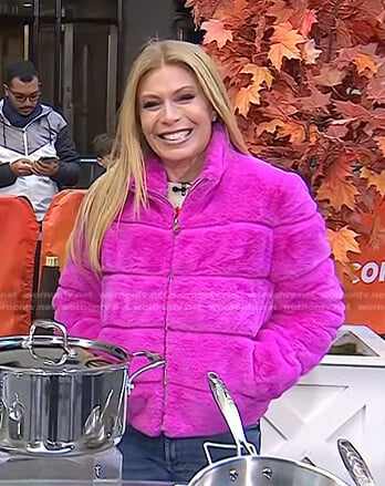 Jill’s fuchsia fur jacket on Today