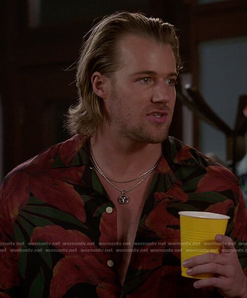JJ’s red printed shirt on All American