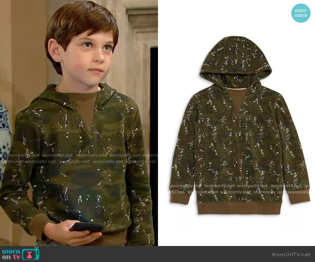 Joe's Jeans Splatter Print Hoodie worn by Douglas Forrester (Henry Joseph Samiri) on The Bold and the Beautiful