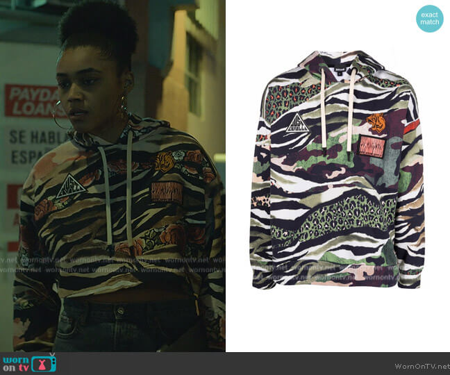Just Cavalli Camouflage animal-print hoodie
