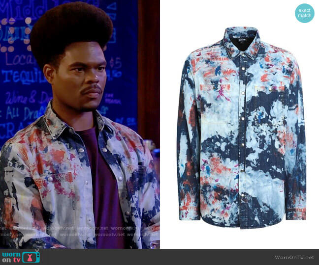 Just Cavalli Denim Shirt worn by Carter (Julian Gant) on Call Me Kat