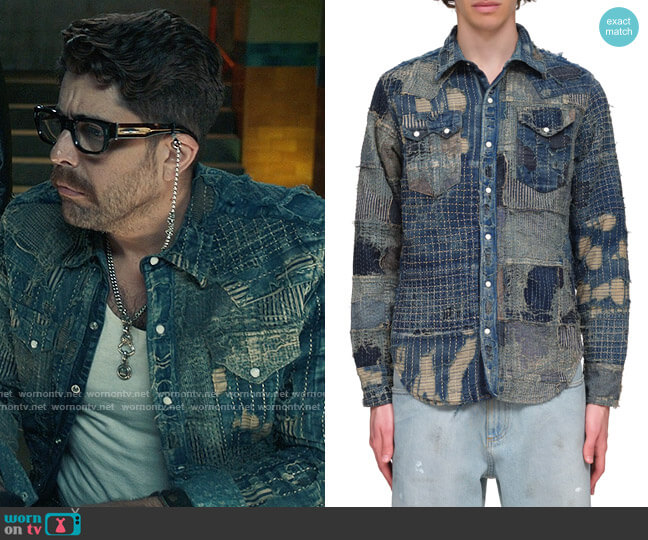 Kapital Boro Western Shirt worn by Harry Keshegian (Adam Goldberg) on The Equalizer