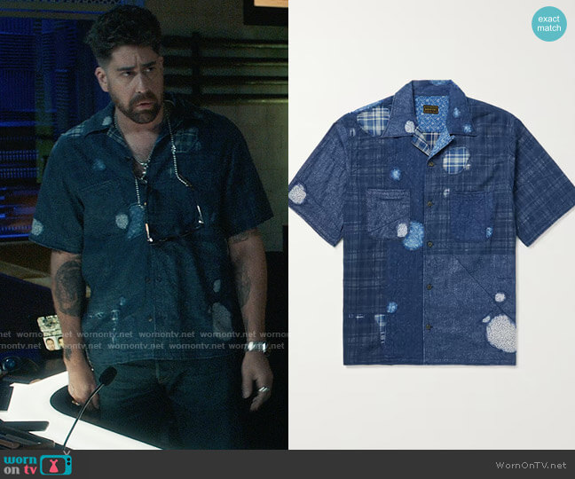 Kapital Kaya Boro Distressed Patchwork worn by Harry Keshegian (Adam Goldberg) on The Equalizer