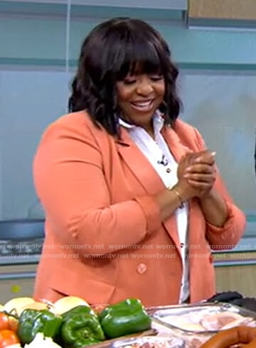 Kardea’s coral pink blazer on Good Morning America