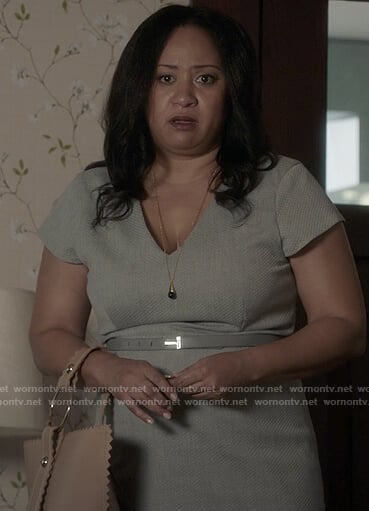 Karen’s grey belted dress on 9-1-1