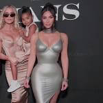Kim’s silver latex dress on The Kardashians