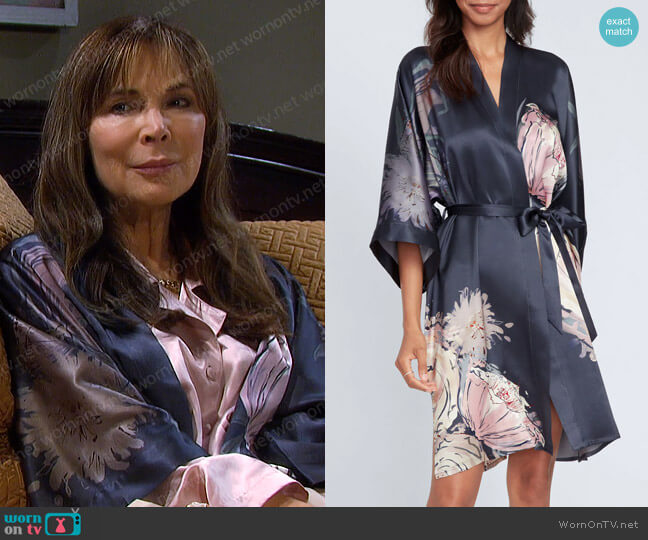 Kim + Ono Jia Silk Kimono Robe worn by Kate Roberts (Lauren Koslow) on Days of our Lives