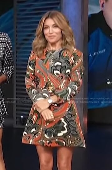 Kit’s abstract print mini dress on Access Hollywood