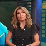 Kit’s black flutter sleeve eyelet top on Access Hollywood