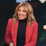 Kit’s red double breasted tweed blazer on Access Hollywood