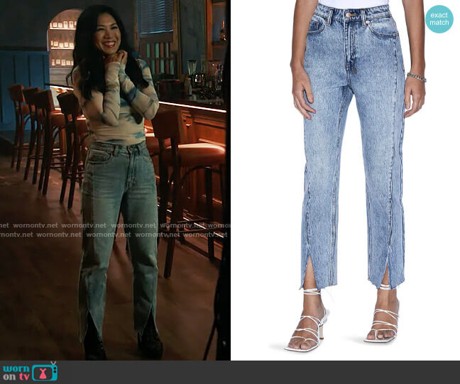 Ksubi Nine O Lifetime Panels Split Hem Jeans worn by Melody Bayani (Liza Lapira) on The Equalizer