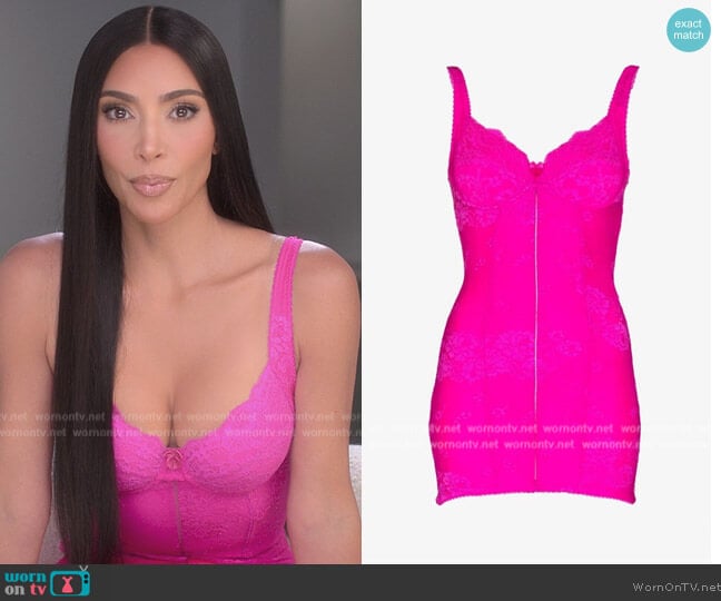 Balenciaga Lace Trim Mini Dress worn by Kim Kardashian (Kim Kardashian) on The Kardashians