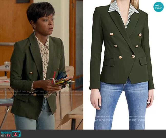L'Agence Kenzie Blazer in Dark Moss worn by Zora Wheeler (Danielle Deadwyler) on From Scratch