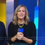 Lara’s green knotted satin skirt on Good Morning America