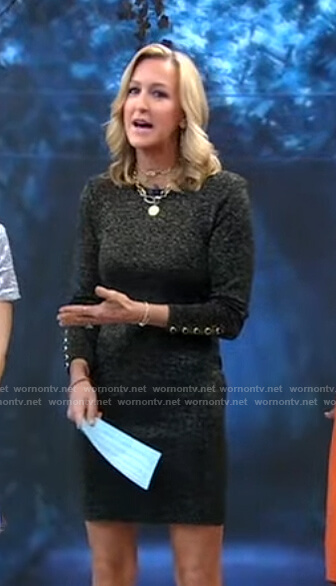 Lara’s metallic button sleeve dress on Good Morning America