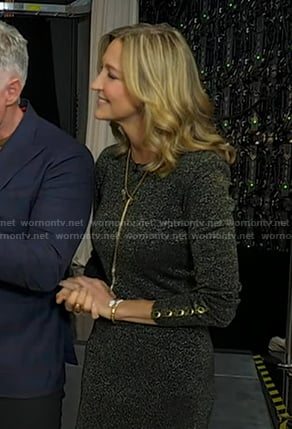 Lara’s metallic button sleeve dress on Good Morning America