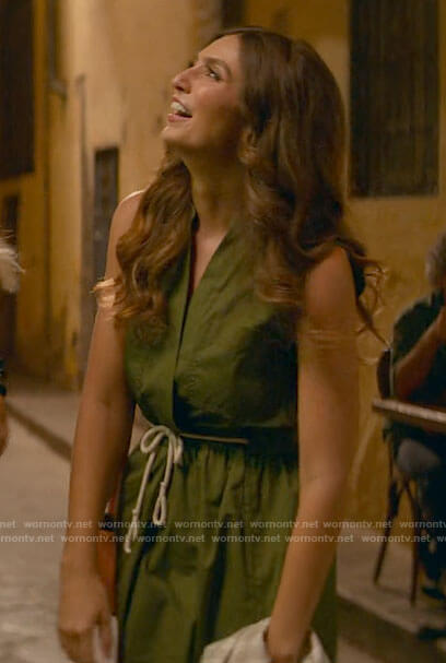 Lindsay’s green rope tie dress on From Scratch