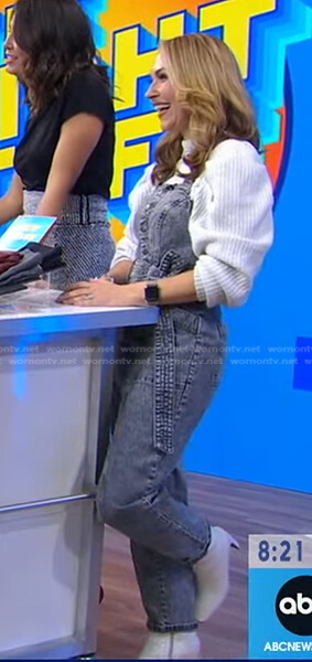 Lori’s grey washed denim overalls on Good Morning America