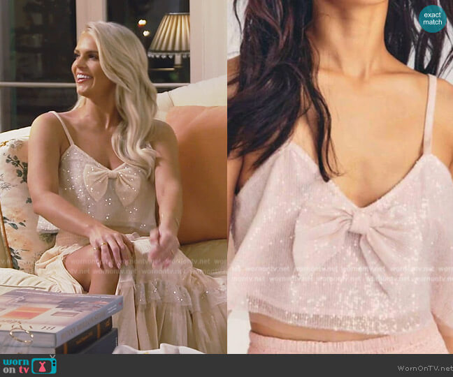 LoveShackFancy Annalisa Cropped Top worn by Madison LeCroy on Southern Charm