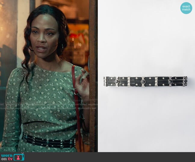 Maje Amino Belt worn by Amy Wheeler (Zoe Saldana) on From Scratch