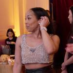 Malika’s rhinestone embellished crop top on The Kardashians