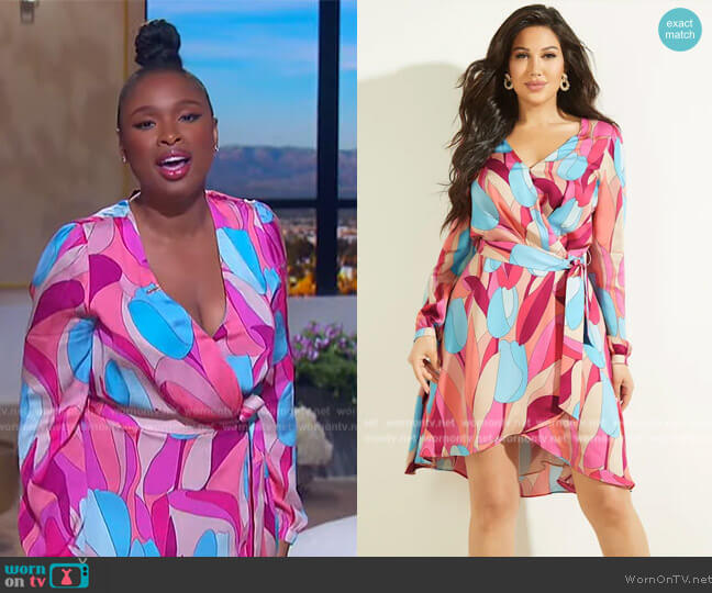 Marciano Bold Bloom Wrap Dress worn by Jennifer Hudson on The Jennifer Hudson Show
