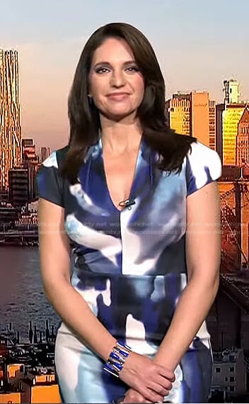 Maria’s blue printed cap sleeve dress on Today