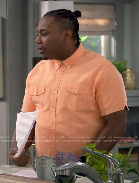Marty’s orange button down shirt on The Neighborhood