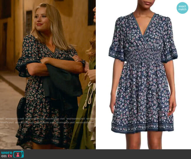 Max Studio Floral Flutter Sleeve Dress worn by Caroline (Kassandra Clementi) on From Scratch