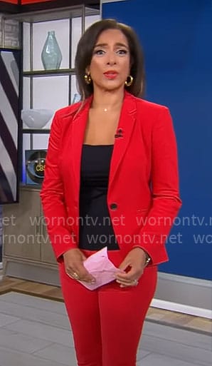 Michelle Miller’s red suit on CBS Mornings