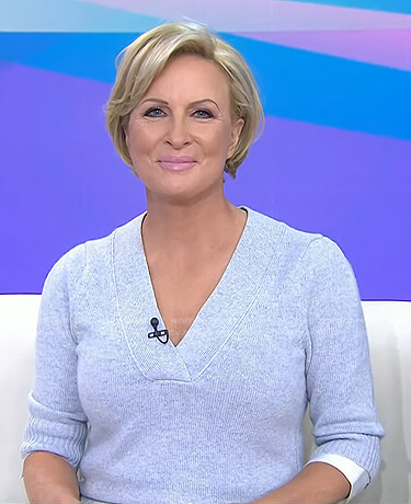 Mika’s blue v-neck sweater on Today