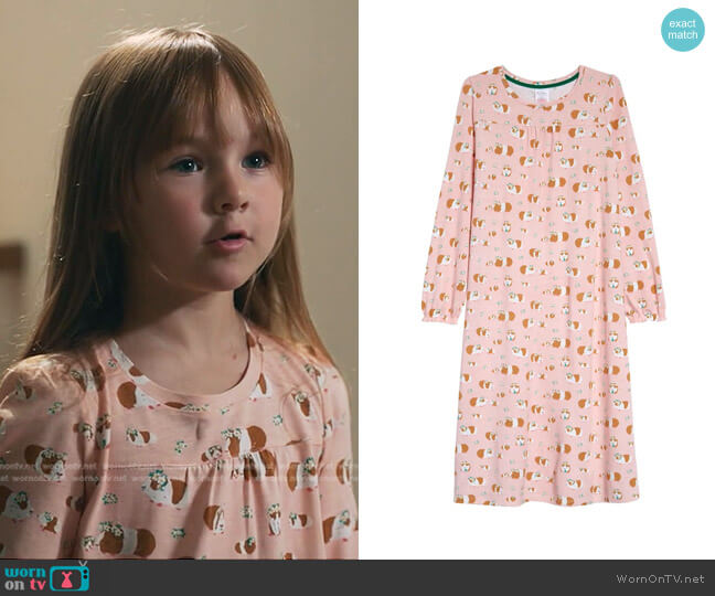 Mini Boden Kids' Guinea Pig Print Nightie worn by Gigi (Remington Blaire Evans) on The Resident