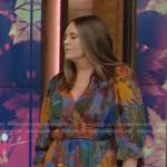 Monica Mangin’s floral v-neck dress on Live with Kelly and Ryan