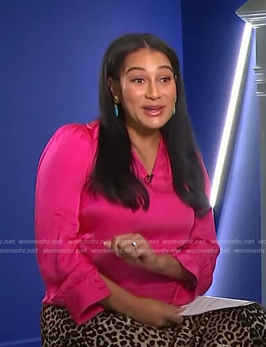 Morgan’s pink satin blouse on Today