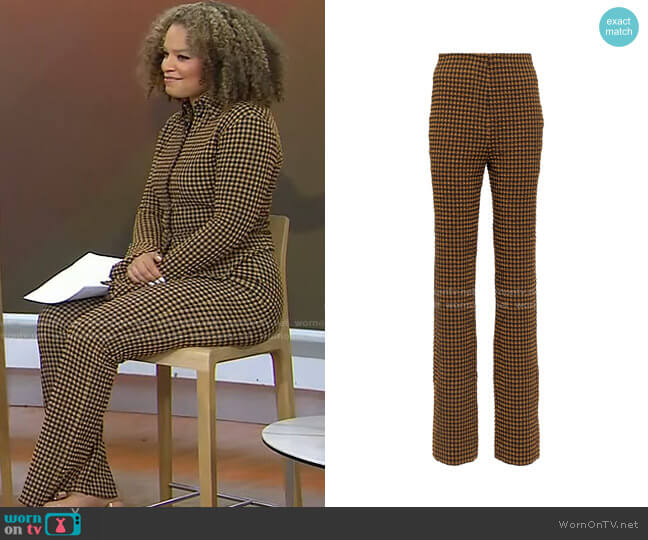 Nanushka Juna Checked Seersucker Pants worn by Antonia Hylton on Today