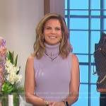 Natalie’s lilac turtleneck sleeveless dress on The Talk