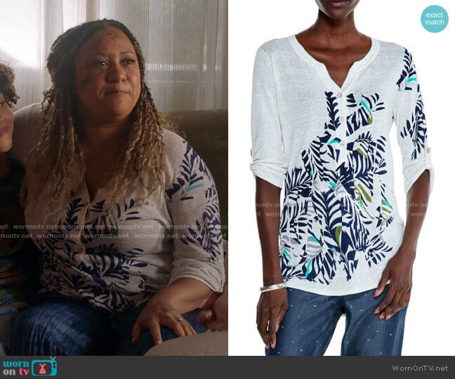 Nic + Zoe Cool Breeze Linen Blend Sweater worn by Karen Wilson (Tracie Thoms) on 9-1-1