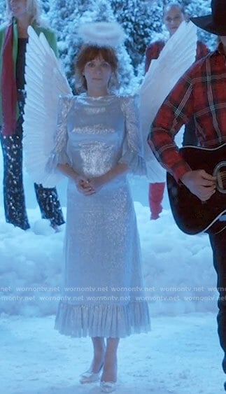 Nicky’s silver Christmas angel dress on Monarch